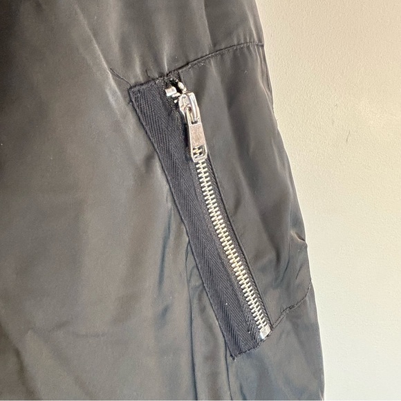 ZARA Sz M Reversible Hooded Jacket Shiny Side and Fuzzy Side Multiple Pockets - Picture 2 of 8